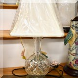 L10. Wildwood brass and crystal table lamp.